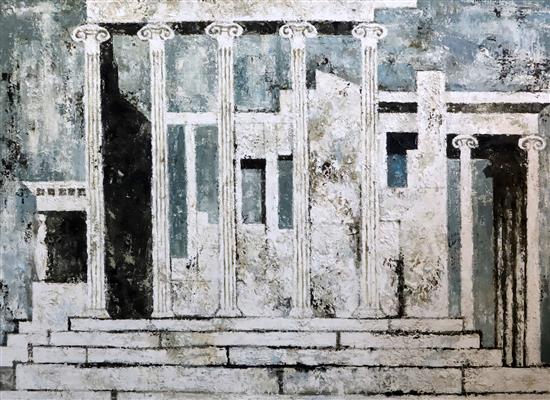 § Valerie Thornton (1931-1991) Athens - Parthenon V - Erechtheum 35 x 48in.